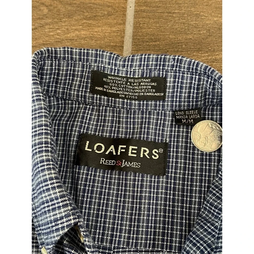 Loafers By Reed St James Men's Classic Medium Long Sleeve Plaid Button Up Shirt - Picture 3 of 6